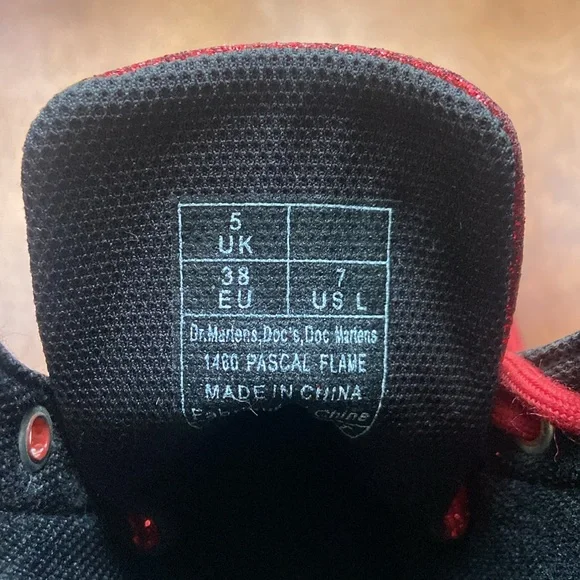 Rare! Dr. Martens 1460 Pascal Flame Red Glitter Boots Women's Size 7 - Picture 2 of 14